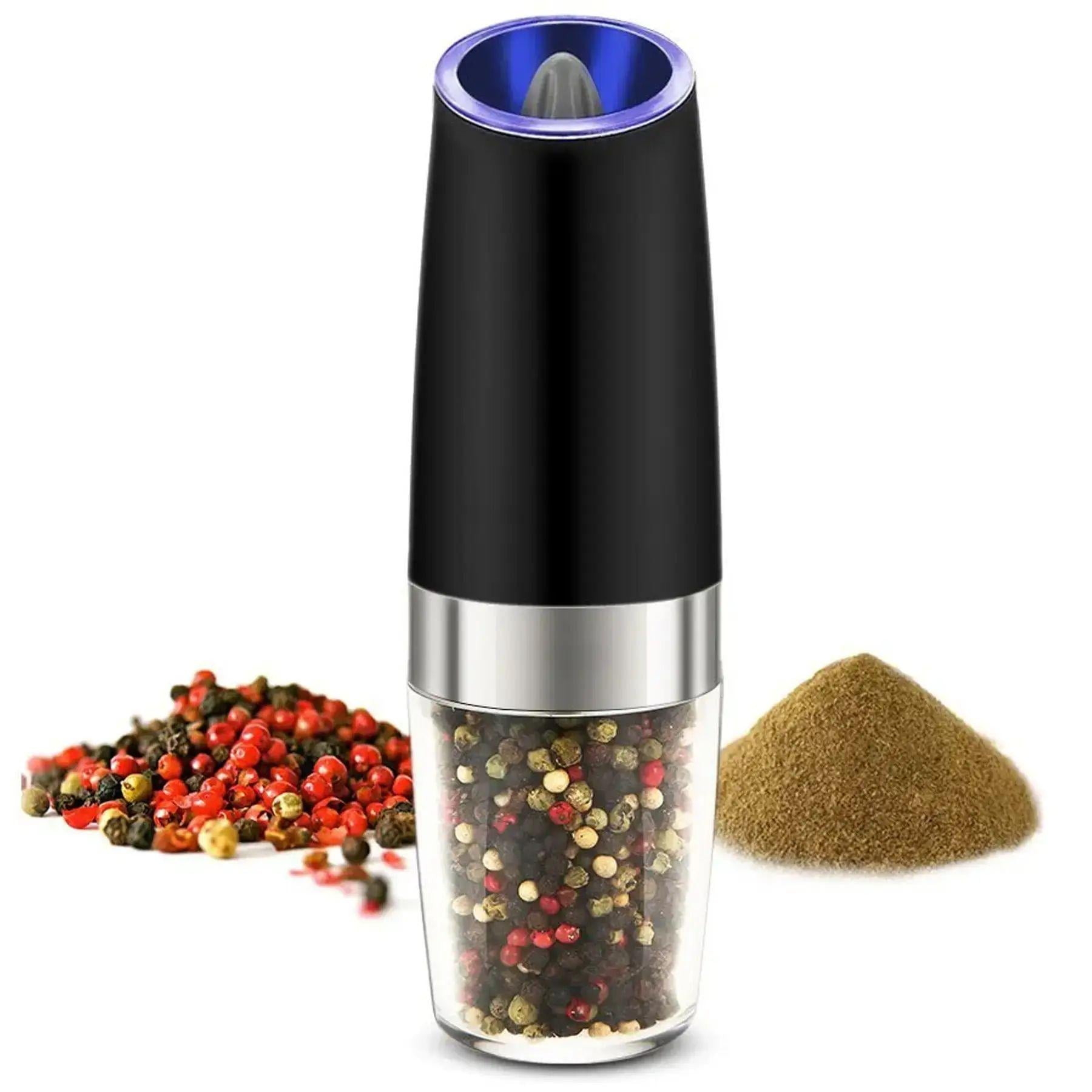 Мельница для специй Spice bottle electronic 20х6,3 см с индикатором роботы от 3 батареек ААА Черный (opt-103563)