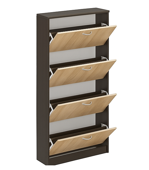 Тумба для обуви ТО-800 4-х дверная Mebel Service 80х26,8х166 см Дуб самоа/Венге (31265822)