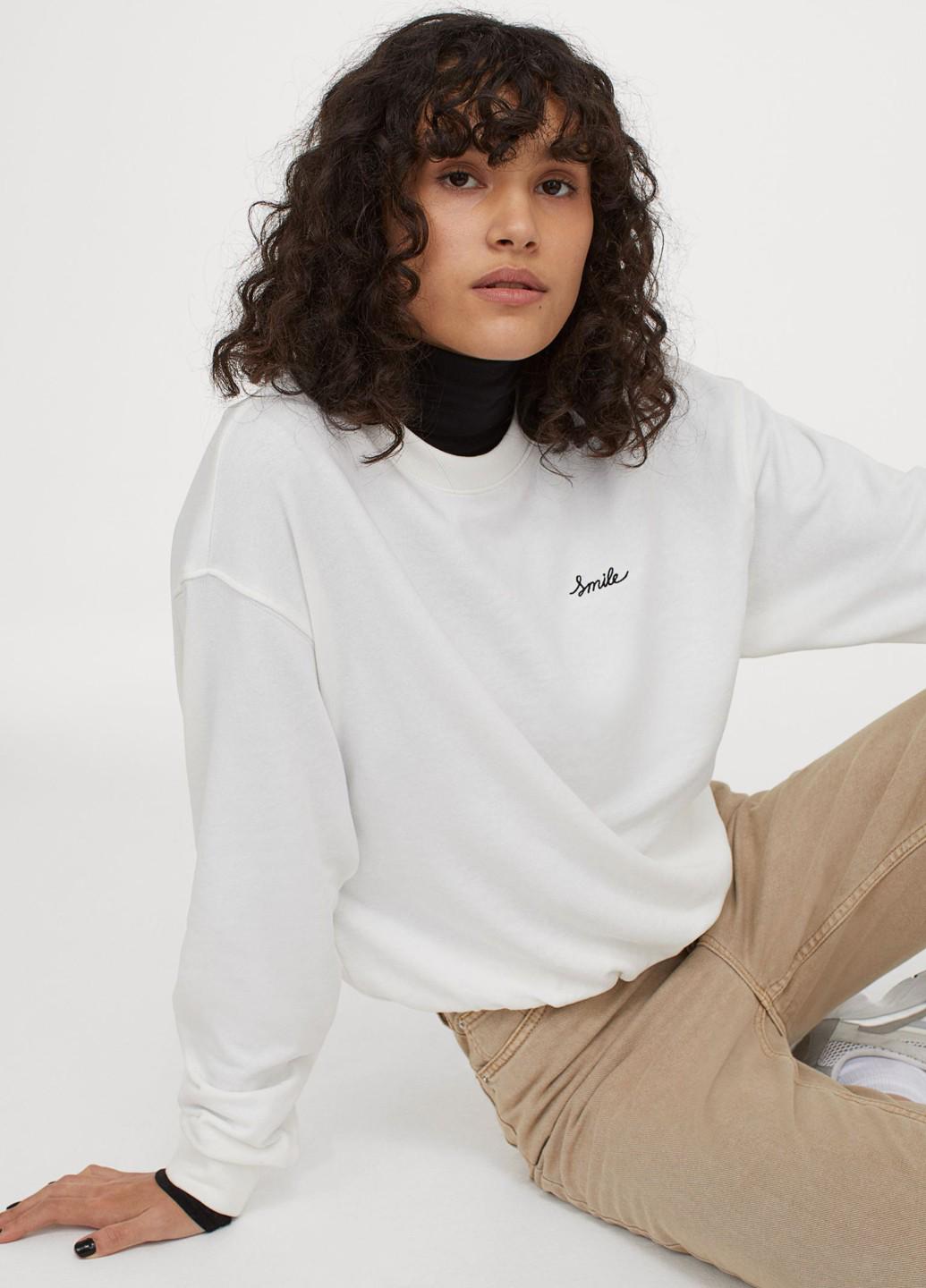 Свитшот H&M XS Белый  (920065b52)