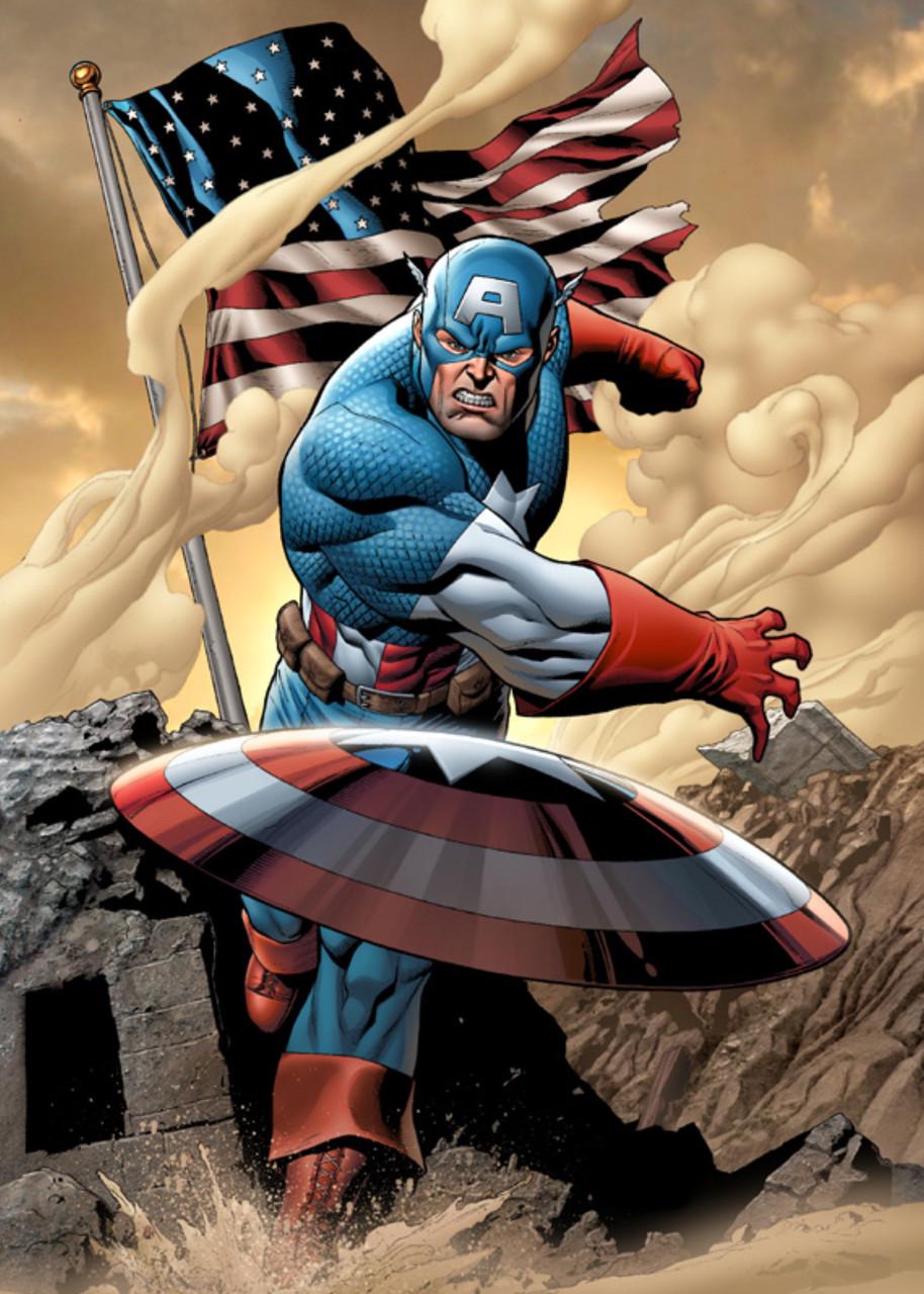 Картина постер Gee! Captain America Капитан Америка бой щит 40х60 см CA.09.025