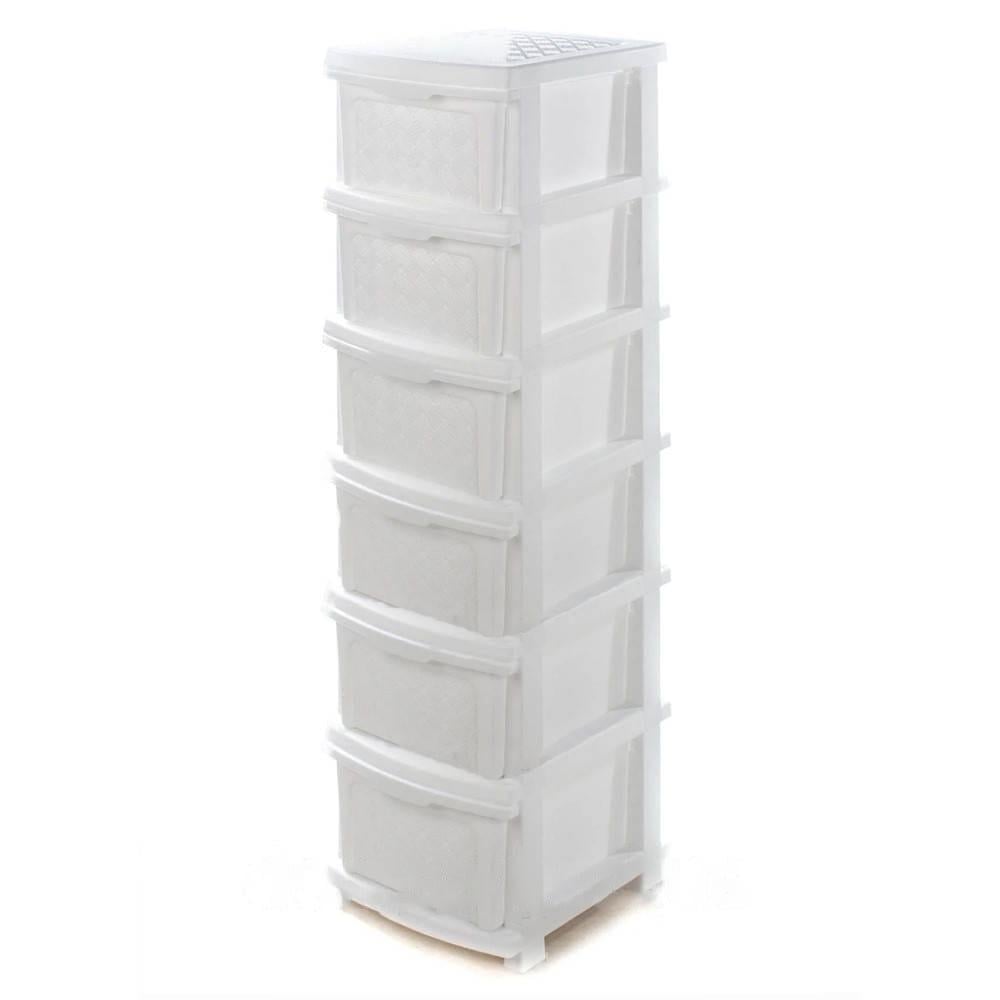 Комод пластиковий R-Plastic ажурний розбірний на 6 ящиків Білий (3-11-RP118) Комод пластиковий R-Plastic ажурний розбірний на 6 ящиків Білий (3-11-RP118)