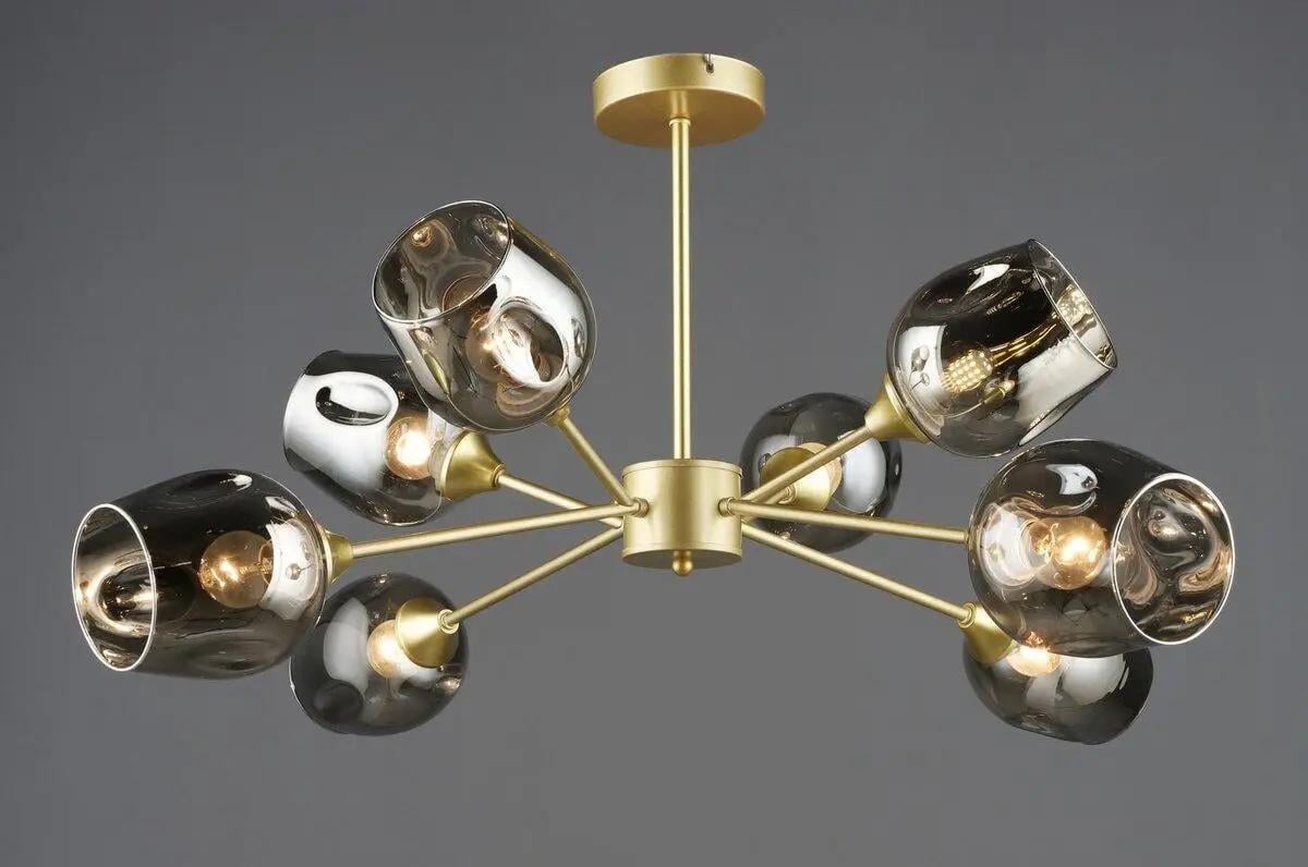 Люстра потолочная Valeso на восемь затемненных плафонов Е27 IP20 N6621/8 Черный/Золотой (28686207)