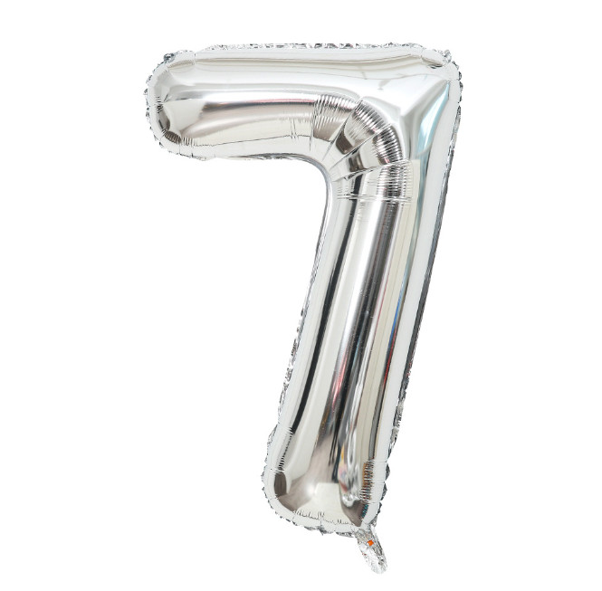 Кулька надувна у формі цифри 7 7962 40х98 см Срібний (4399270) - фото 1 Кулька надувна у формі цифри 7 7962 40х98 см Срібний (4399270) - фото 1