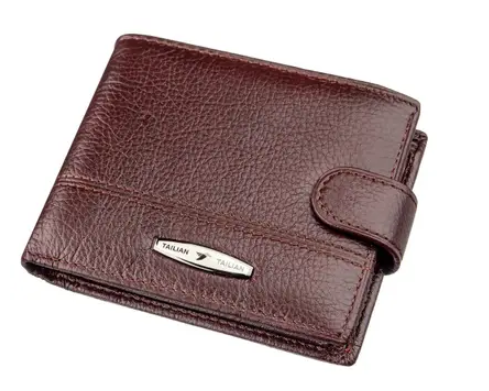 Кошелек мужской флотар TAILIAN 18985 кожаный Коричневый