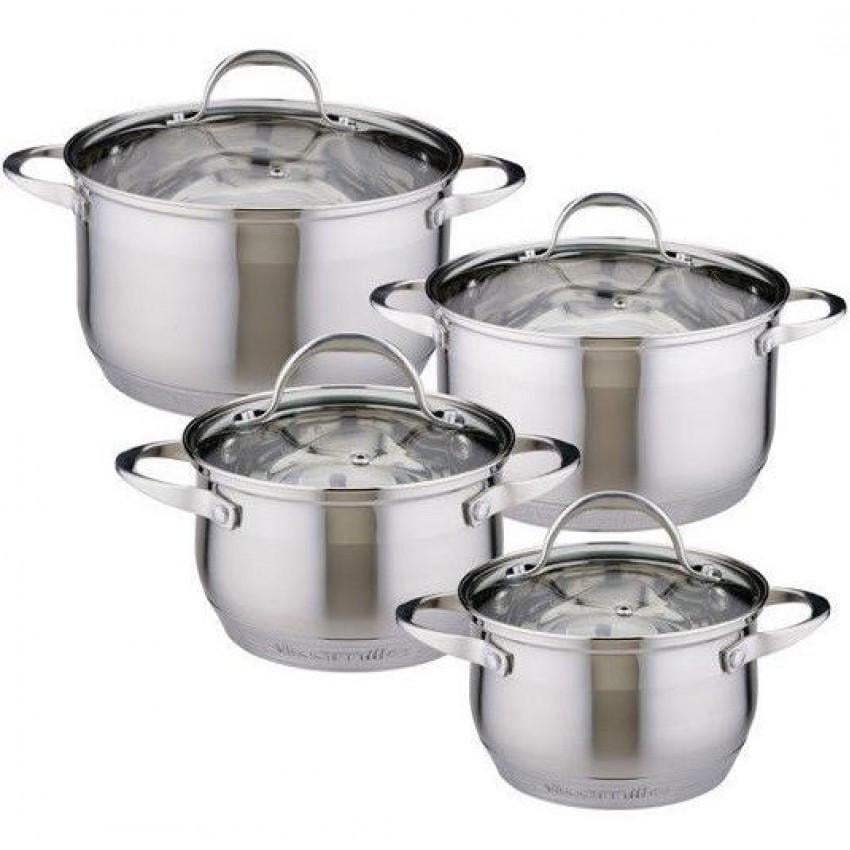 Набір каструль Kamille з неірж. сталі 8 пр. (4708S)