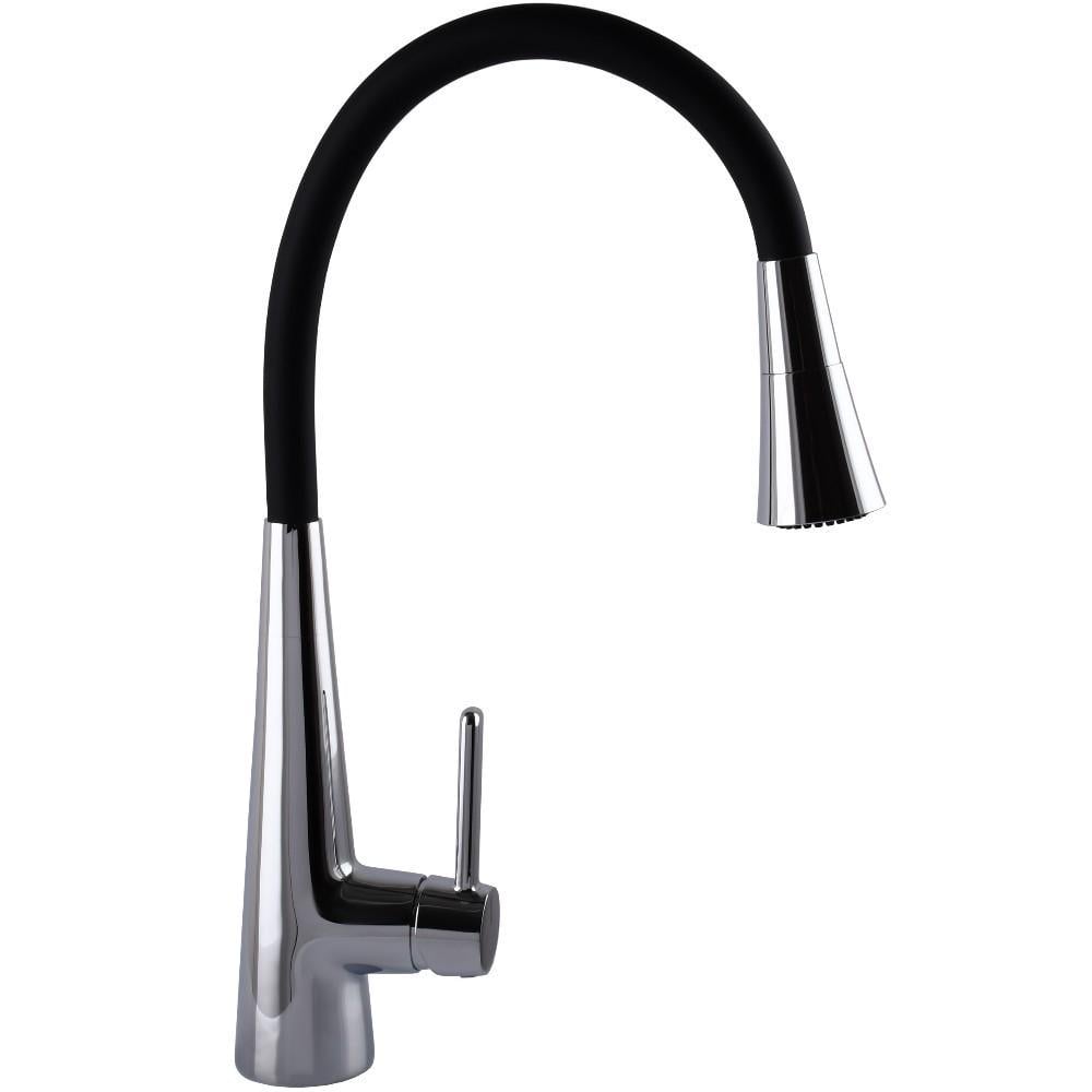 Смеситель кухонный Globus Lux Lazer Pro с гибким изливом Черный (37460617)