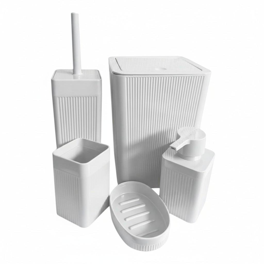 Набір для ванної пластик 5 пр. Білий (067-WHITE)