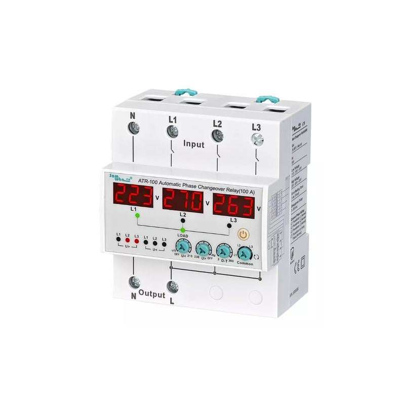 Трехфазное реле переключения фаз Samwha 100А 380 В (ATR-100)