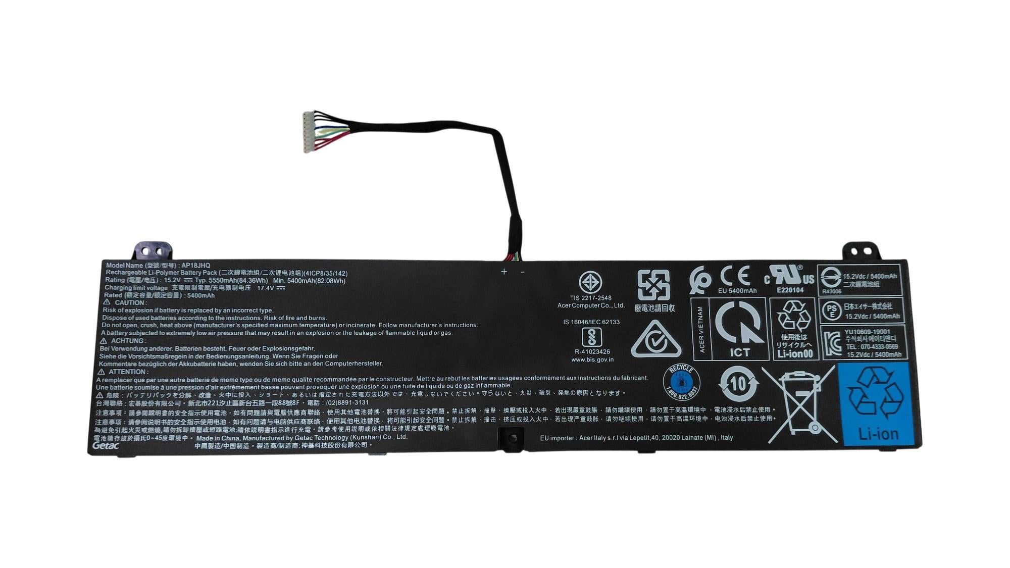 Аккумулятор для ноутбука Acer AP18JHQ Predator Triton 500 15,2V 5400 mAh (074310) Аккумулятор для ноутбука Acer AP18JHQ Predator Triton 500 15,2V 5400 mAh (074310)