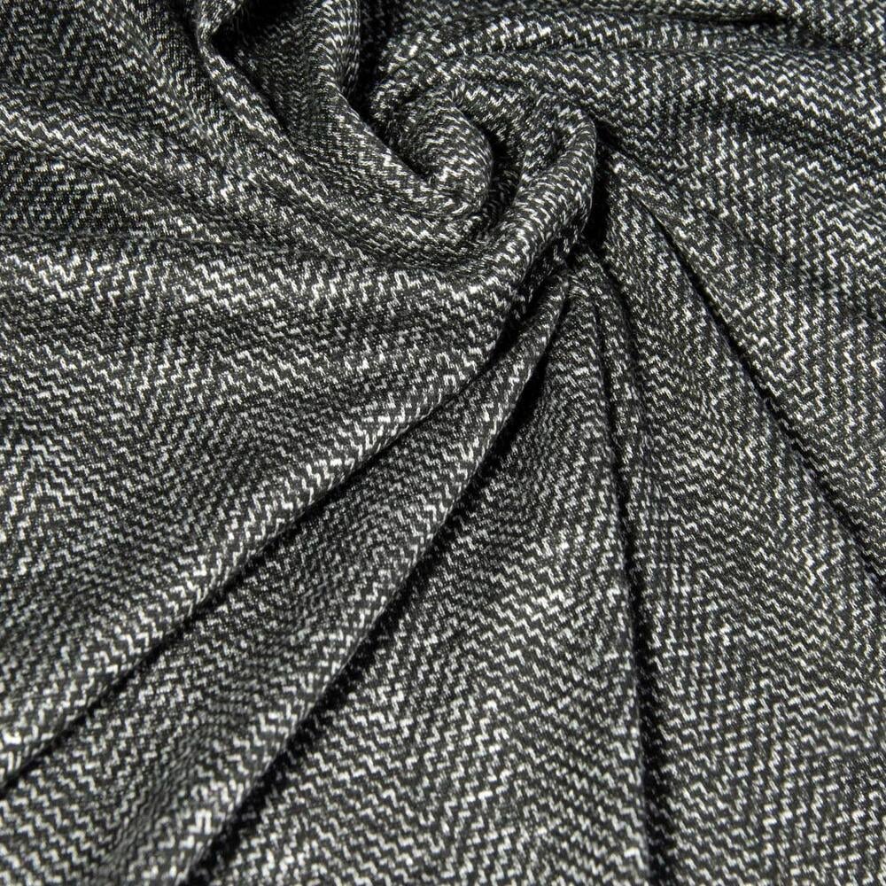 Ткань трикотаж жаккард V-D11 Пирамида Черный (19099)