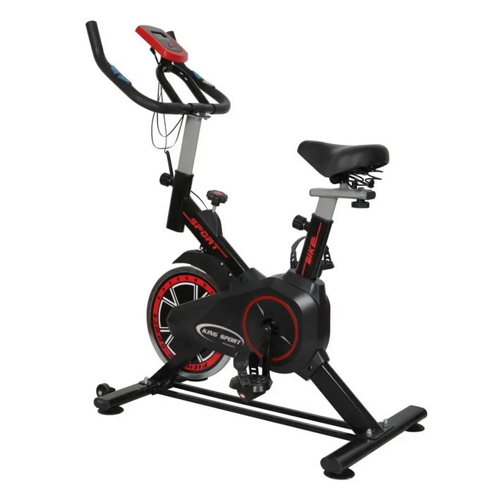 Велотренажер механический с маховиком 8 кг, регулировкой сиденья и руля, датчиками пульса (M17598)