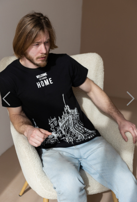 Футболка мужская GBI Город хлопковая S Черный (13515)