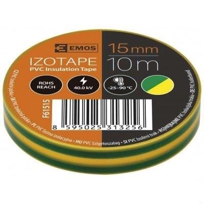 Изолента Emos Pvc 15/10 см Green/Yellow