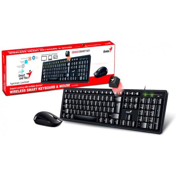Комплект (клавиатура и мышь) Genius Smart KM-8200 WL Black Ukr (31340003410)