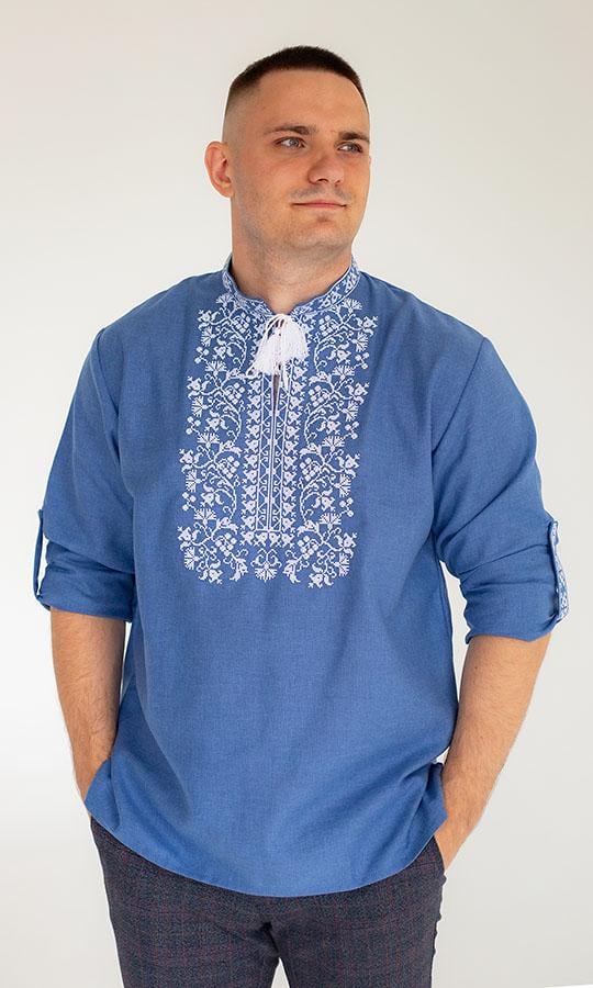 Вишиванка чоловіча Вишиваночка р. 60 Синій (317-7+)