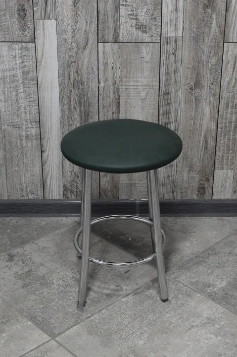 Табурет кухонний Муза металевий з м'яким сидінням 30х45 см Зелений/Хром (28374294)