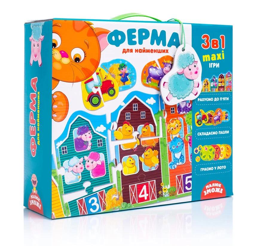 Настольная игра Vladi Toys VT 2901-03 20 12 Ферма 3в1 элементов пазла/4 игровых поля/фишки (101525)