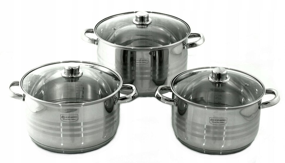Набори каструль з нержавіючої сталі Edenberg 6 пр. (EB-3733)