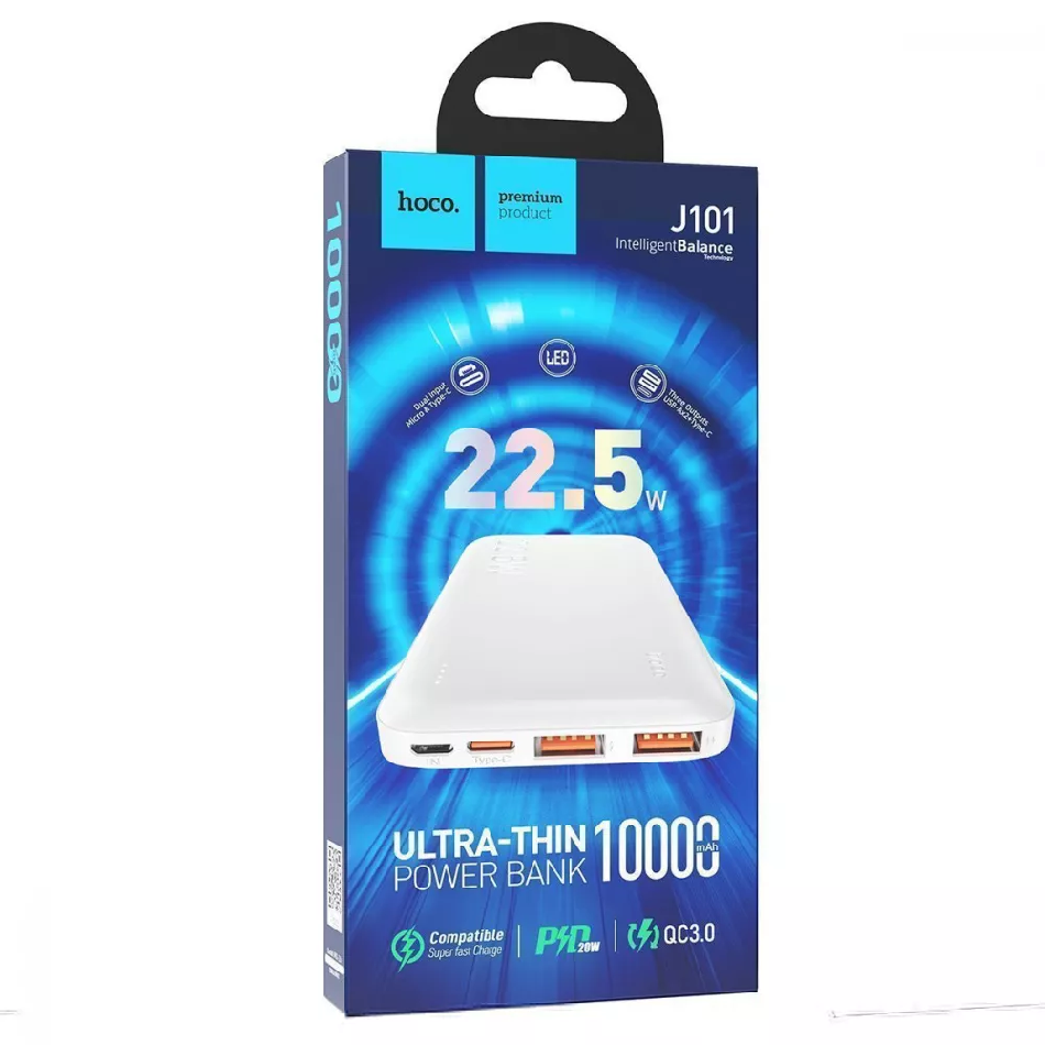 Повербанк Hoco J101 Astute 22,5W 10000 mAh White - фото 6