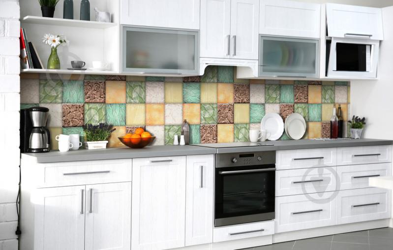 Скинали на кухню Zatarga «Мозаика» 600х3000 мм виниловая 3Д наклейка кухонный фартук самоклеящаяся