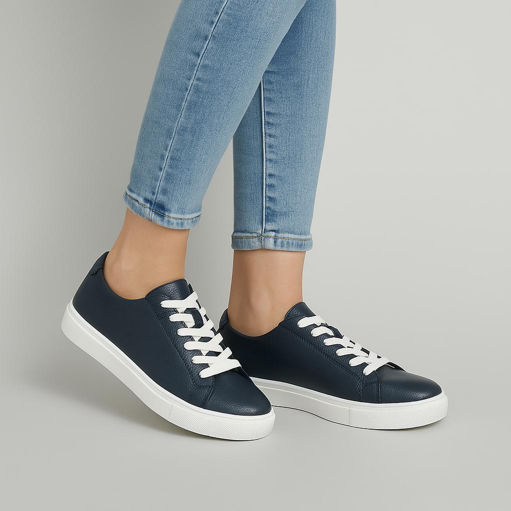 Кроссовки женские повседневные Kindzer LUX 1202 из натуральной кожи р. 40 Синий (120240) - фото 2