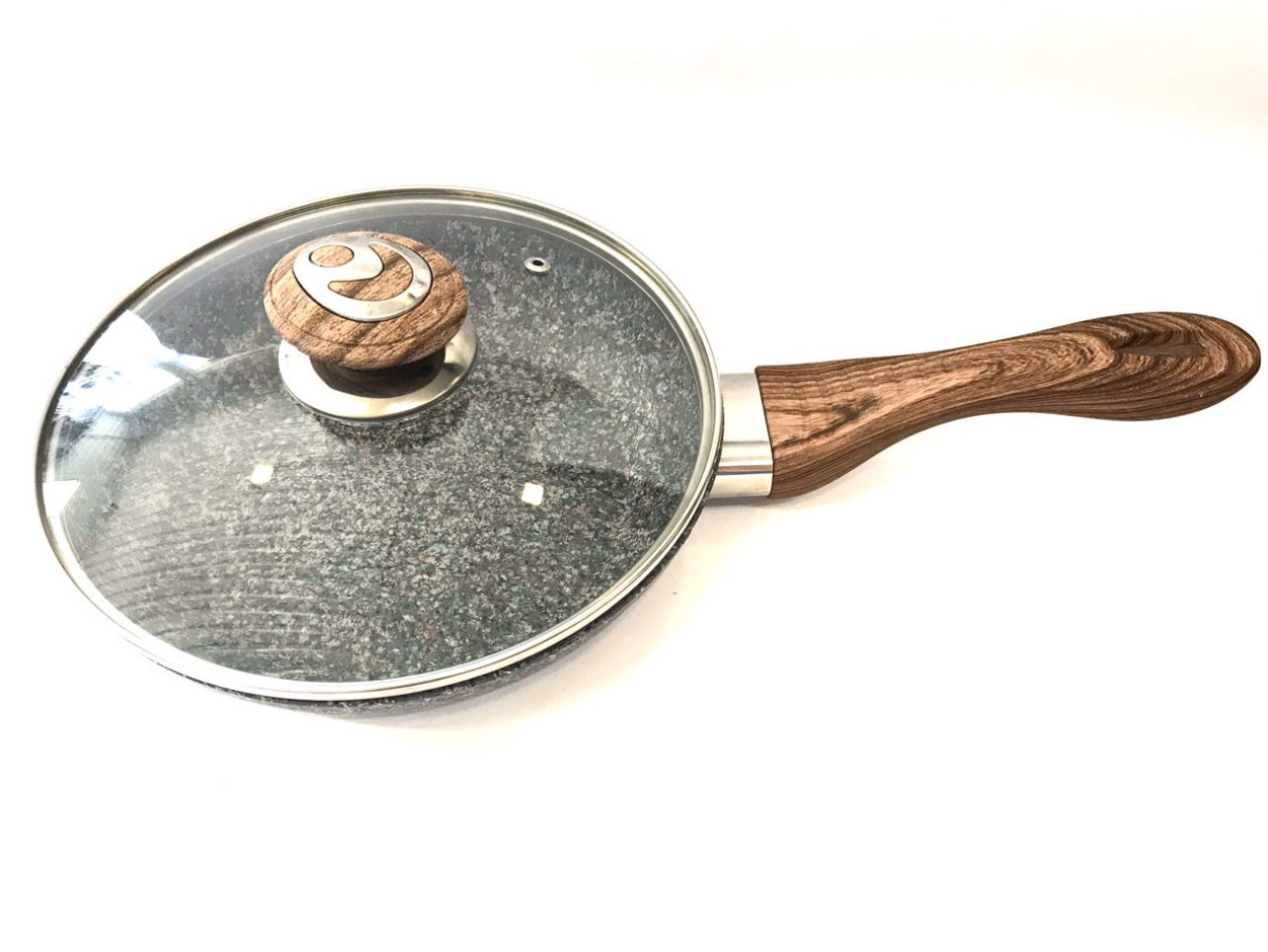 Сковорода с крышкой Benson BN-540 антипригарное гранитное покрытие 28 см (BSKK-009)