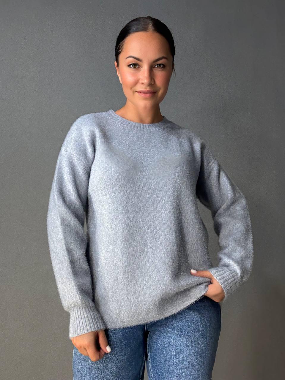 Светр жіночий Fancy Matinee 5977 ангора базовий OS Сірий (5036) - фото 1 Светр жіночий Fancy Matinee 5977 ангора базовий OS Сірий (5036) - фото 1