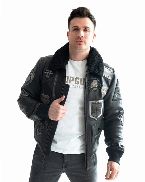 Куртка шкіряна Top Gun Official Signature Series Flight Jacket 1.0 3XL Black (TopGun1BL3XL) - фото 6