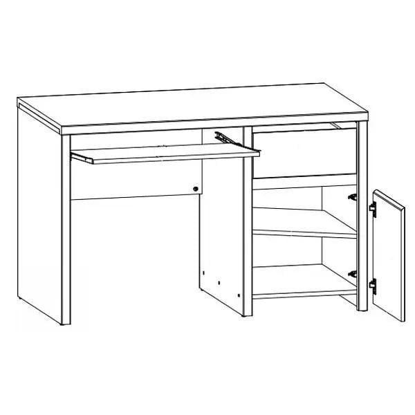 Стіл комп'ютерний ВМК Кентукі BIU1D1S Білий альпійський (GRB-1770) - фото 2 Стіл комп'ютерний ВМК Кентукі BIU1D1S Білий альпійський (GRB-1770) - фото 2