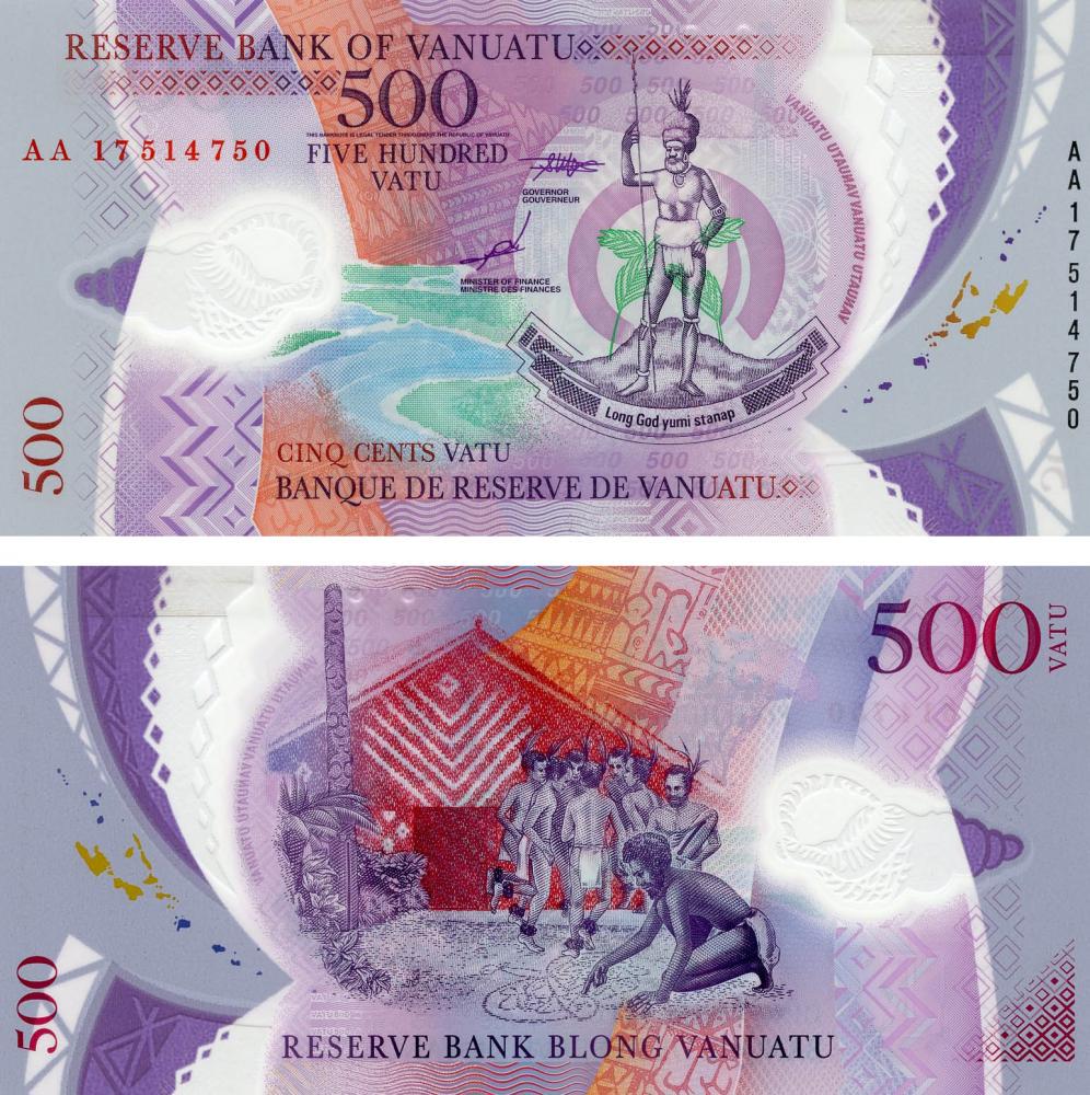 Коллекционная банкнота Вануату 500 вату 2017 Полимер UNC P18 (Б07163)