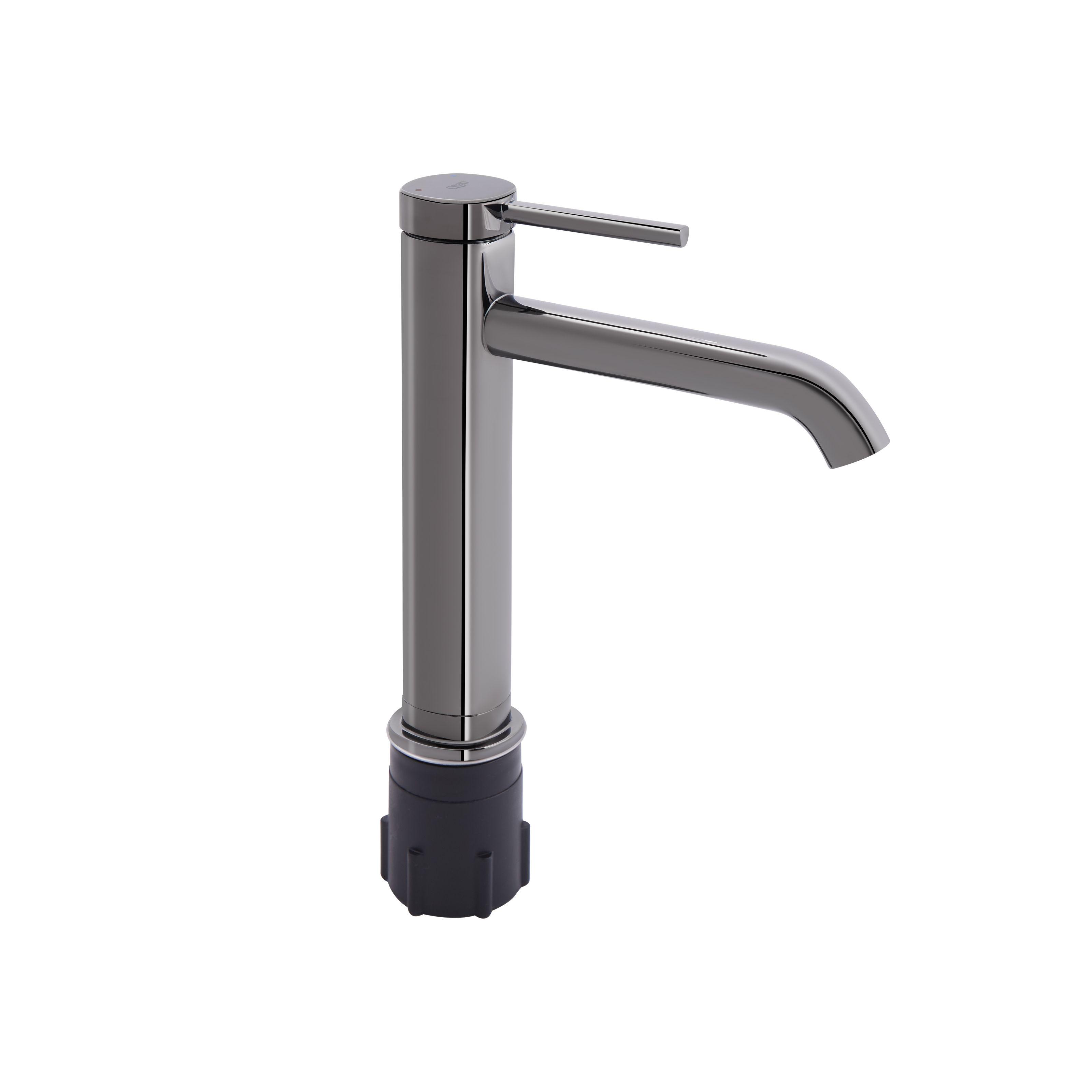 Смеситель для умывальника Q-tap Robin QTROB1060H102K высокий однорычажный Серый (131491)