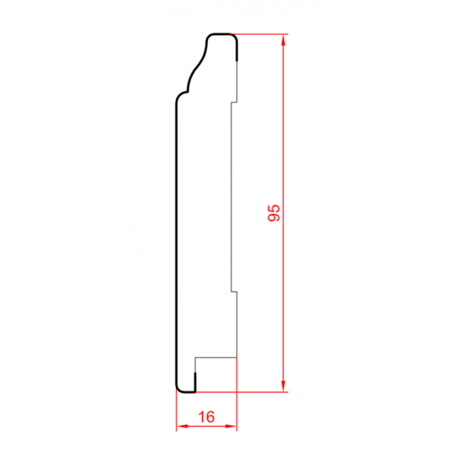 Плинтус МДФ 95х16х2800 мм 1 шт. Белый (1695) - фото 2