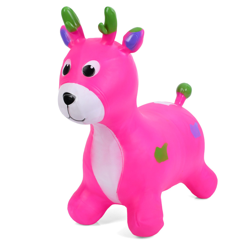 Игрушка-попрыгунчик для малышей Олененок резиновая до 20 кг Розовый (33731540)