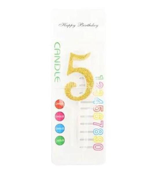 Свеча парафиновая Stenson R90006 Цифра 5 (20563924)