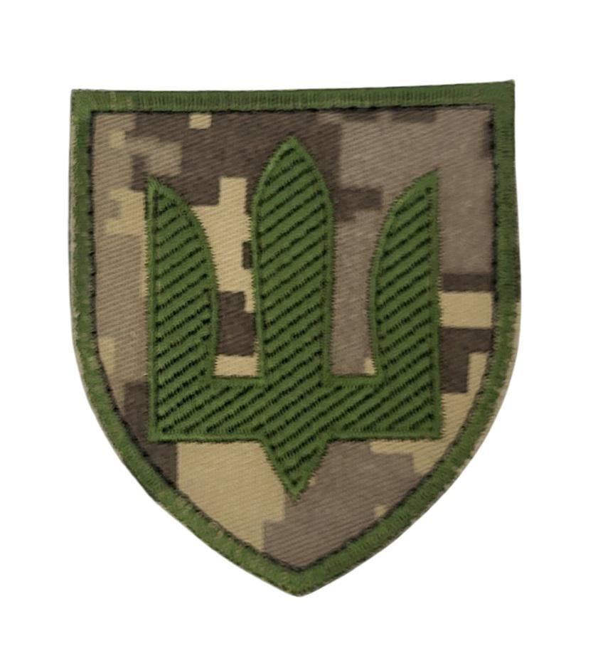 Шеврон Тризуб Сухопутні війська ЗСУ 7х8 см Олива/Піксель (3452563)