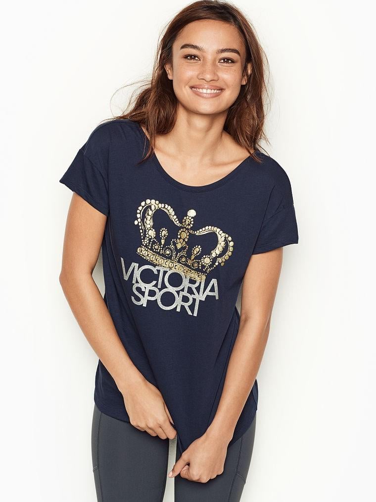 Футболка Victoria's Secret 387-468 S Темно-синій (18-12)