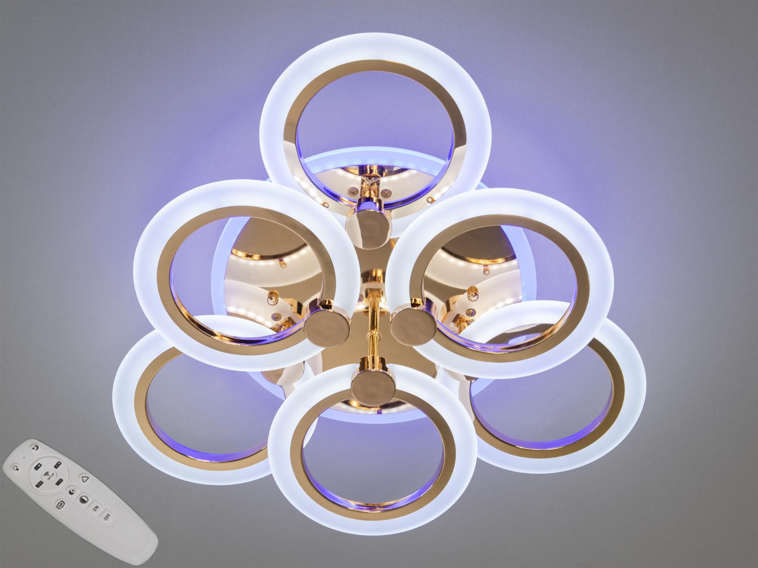 Люстра LED потолочная Diasha с диммером 85W Золотистый