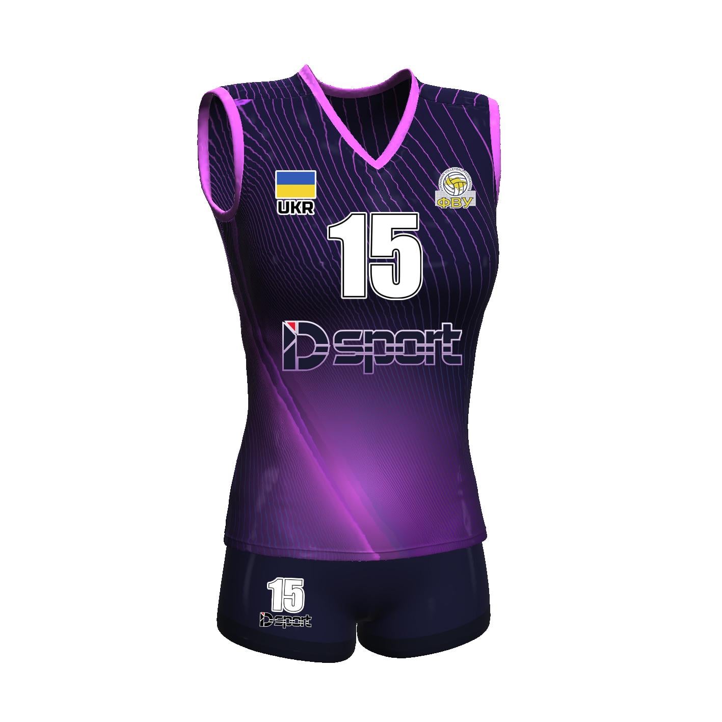 Волейбольна форма жіноча IDSport S Фіолетовий (1200-2901-1)