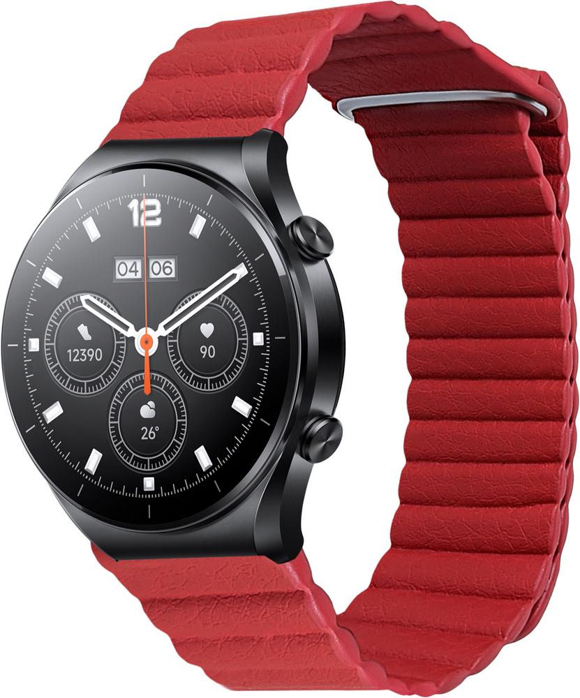 Ремешок кожаный Genis для Xiaomi Watch S1 Acttive Red (28938-2D)