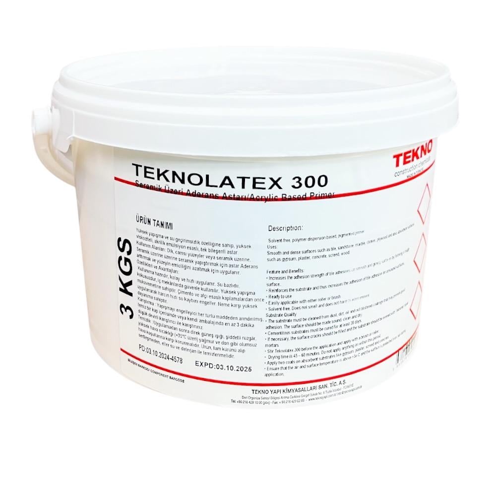 Бетоноконтакт Tekno latex 300 адгезионная грунтовка 3 кг Белый (35817719)