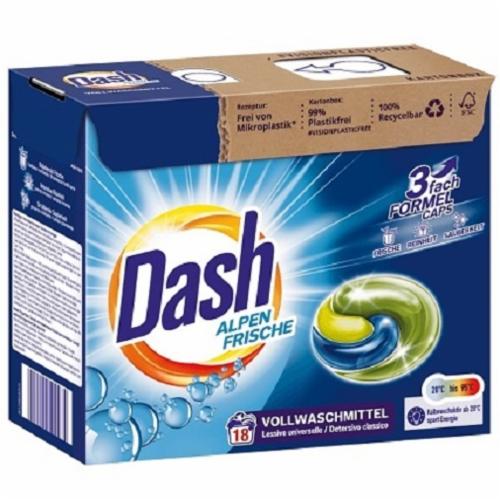 Капсулы для стирки универсальные Dash Alpen Frische 3в1 18 стирок 448,2 г (30826317)