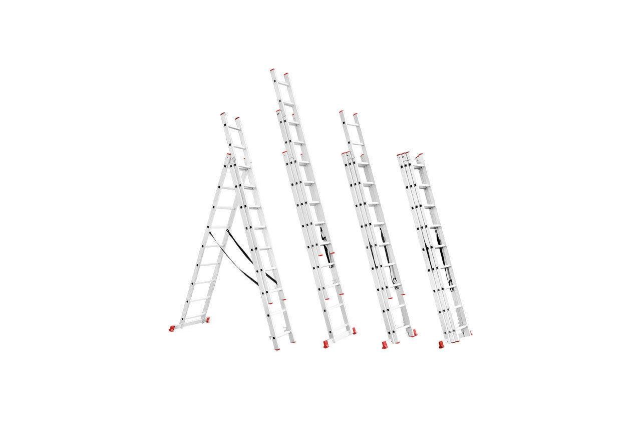 Сходи 3-х розкладна Intertool LT-0309 5926 мм х 3x9 ступеней (000017527) - фото 2 Сходи 3-х розкладна Intertool LT-0309 5926 мм х 3x9 ступеней (000017527) - фото 2