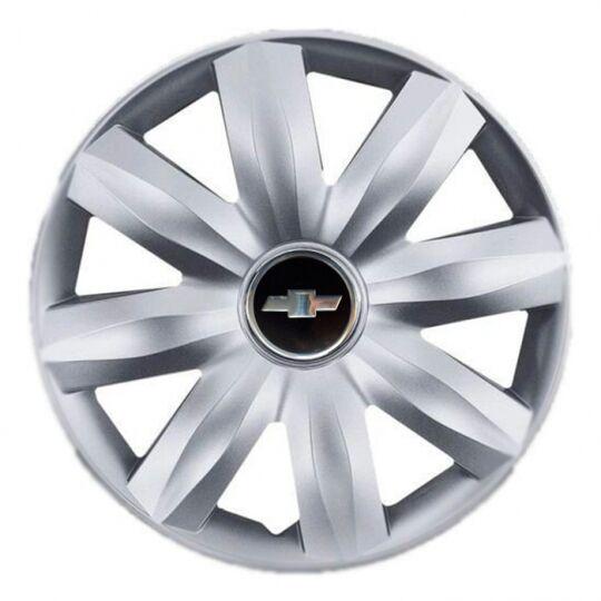Автомобильные колпаки SKS 221 R14 с логотипом Chevrolet 4 шт. Серебристый