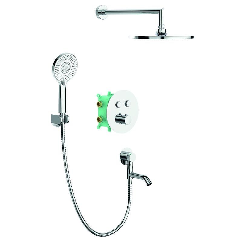 Душевая система встроенная с термостатом KOER KB-67012-01 Хром (KR4728)