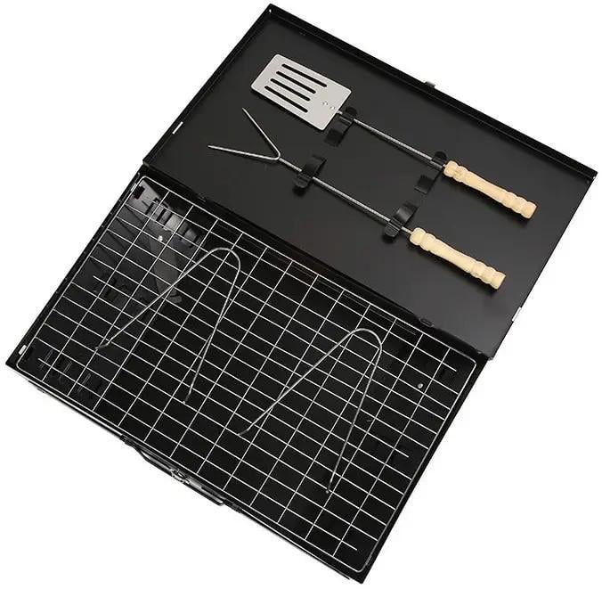 Мангал-кейс розкладний на ніжках з вилкою/лопаткою/решіткою 43х26х47 см (CA-07) - фото 4 Мангал-кейс розкладний на ніжках з вилкою/лопаткою/решіткою 43х26х47 см (CA-07) - фото 4