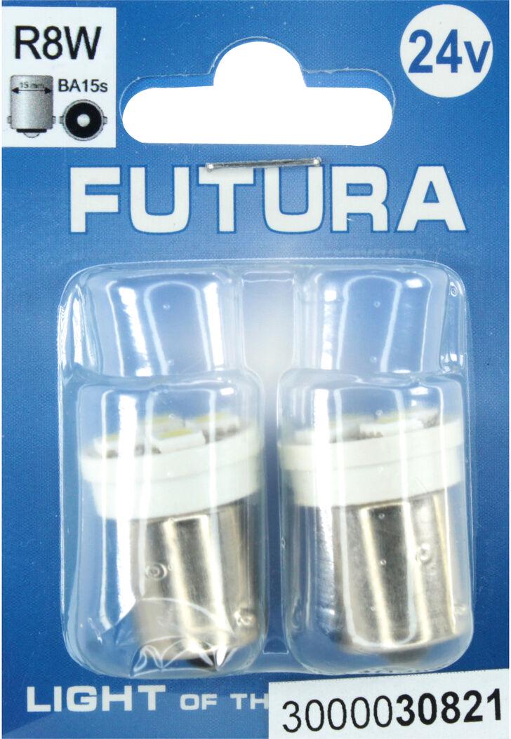 Лампочка FUTURA Груша LED SMD 24V 4 диода R8W BA15s 2 шт. Белый (30821)