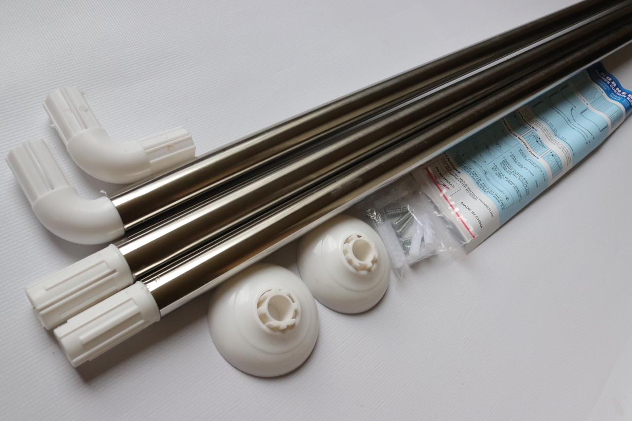 Карниз для ванной угловой 90x90x90 см Хромированный (2250) Карниз для ванной угловой 90x90x90 см Хромированный (2250)