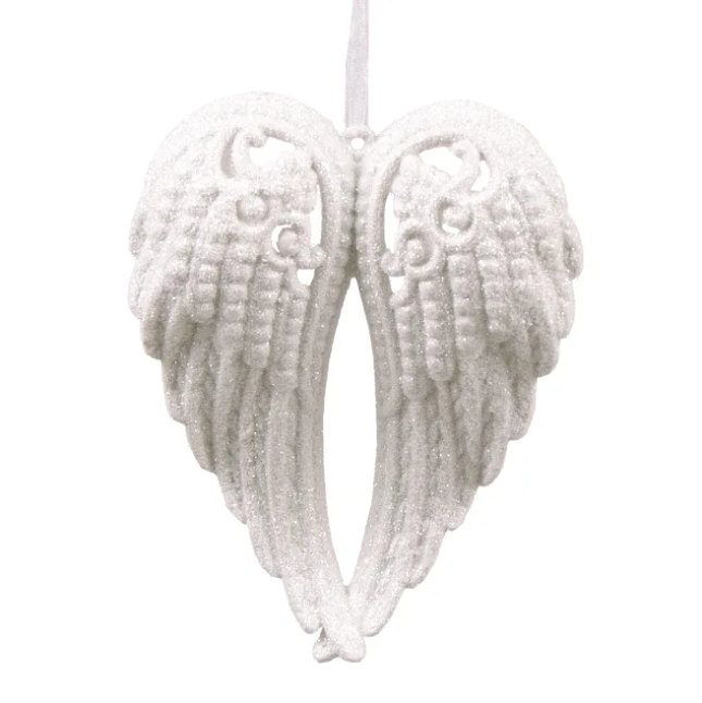 Подвеска новогодняя Flora Крылья ангела Белый (11313)