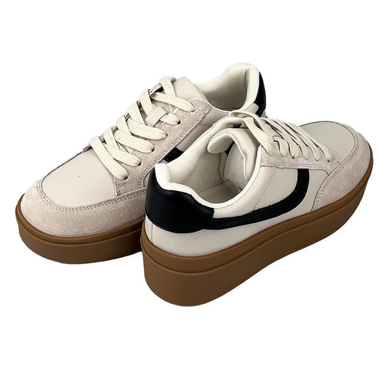 Кеды женские кожаные на платформе 7001-1р. 38 24,5 см Бежевый - фото 3