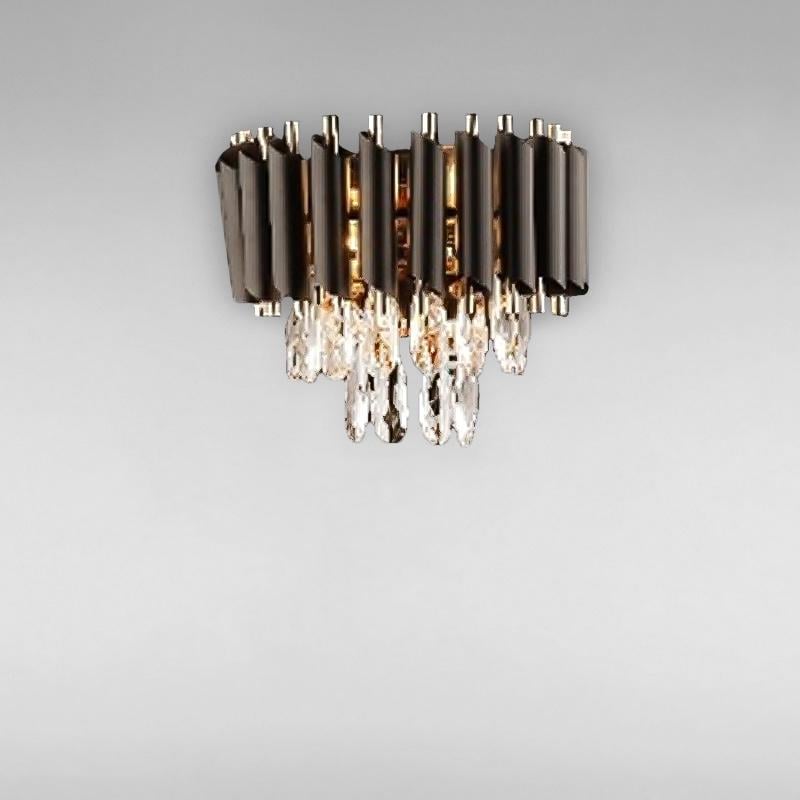 Бра настенное хрустальное Light House SRS-16225/2W на две лампы Черный/Золото